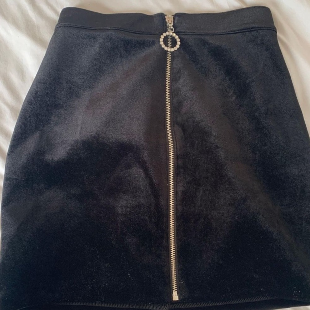 Black velvet skirt